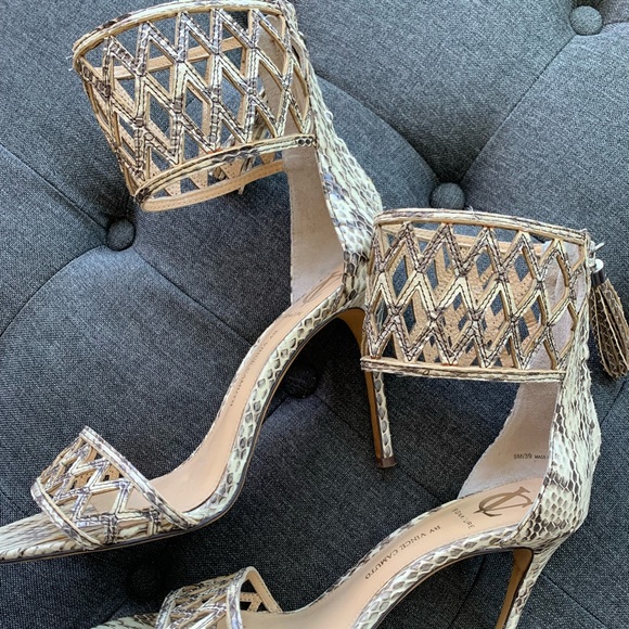 Vince Camuto Signature Ankle Cuff Snake Sandals - Picture 1 of 5